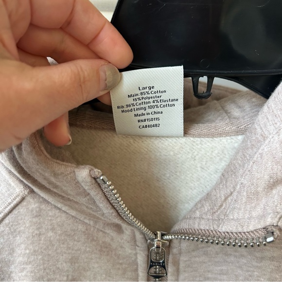 Varley Stirling Half Zip Hoodie Taupe Marl - Picture 7 of 7